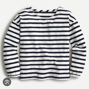 J Crew Mariner Cloth Puff Sleeve top in stripe